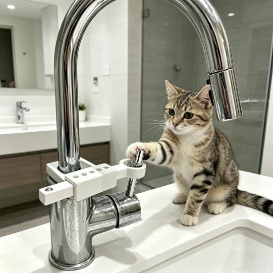 Univerzální zámek na rukojeť vodovodního kohoutku Nastavitelná 9úrovňová délka Bezpečnostní pojistka kohoutku proti domácím mazlíčkům a dětem Omezovač rukojeti kohoutku do kuchyně a koupelny