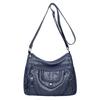 Women's bag new middle-aged and old mother bag simple casual washed soft leather large capacity shoulder messenger bag