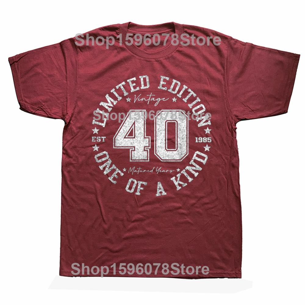 Funny 40 Year Old Gifts Vintage 1985 Limited Edition 40th Birthday Tshirts Men Fashion Tshirt 100 Cotton Oversized T Shirt