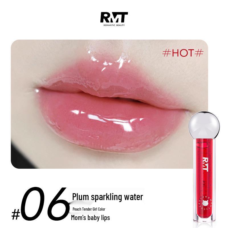 Luo Xiaoman Clear Lip Gloss: Moisturizing & Nourishing Lip Oil Tint in Watery Bean Paste Shade 2.5g