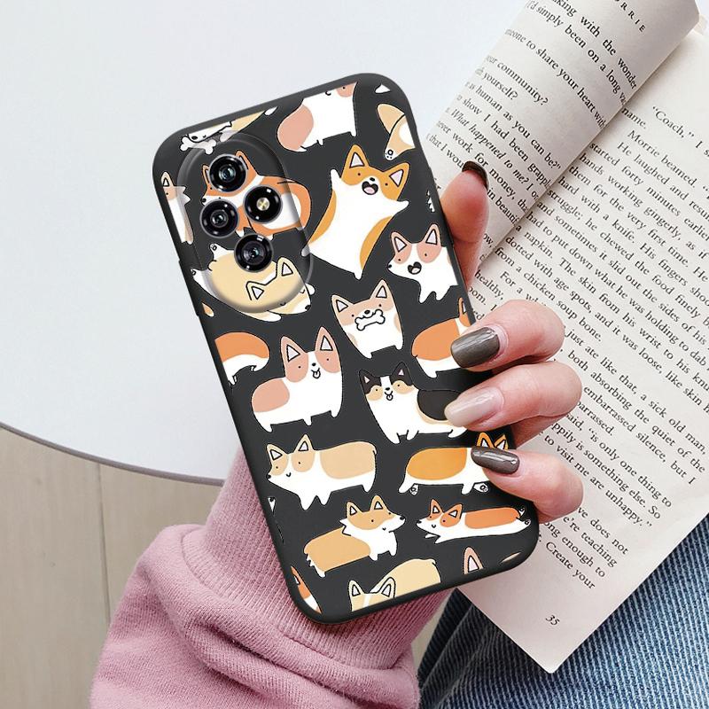 For Honor 200 Case Honor200 Phone Cover Popular Flower Lovely Cartoon Cat Soft Silicone TPU Funda For Honor 200 Protector Bumper
