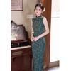 Retro blue national style sleeveless improved cheongsam 1011 new women's summer temperament daily thin dress