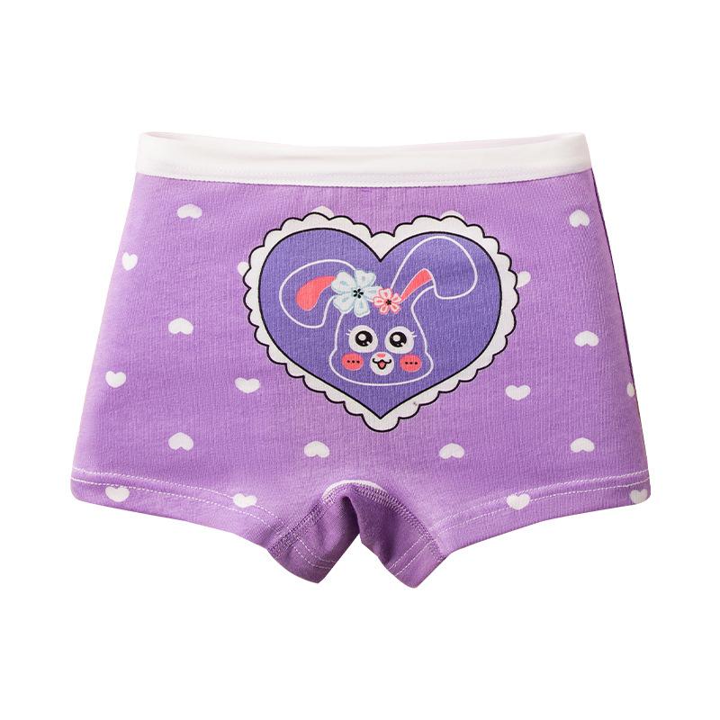 4 Pcs Girls Cartoon Boxers Cute Toddler Underwear Soft Cotton Underpants for 1-12 Years Kids Panties
