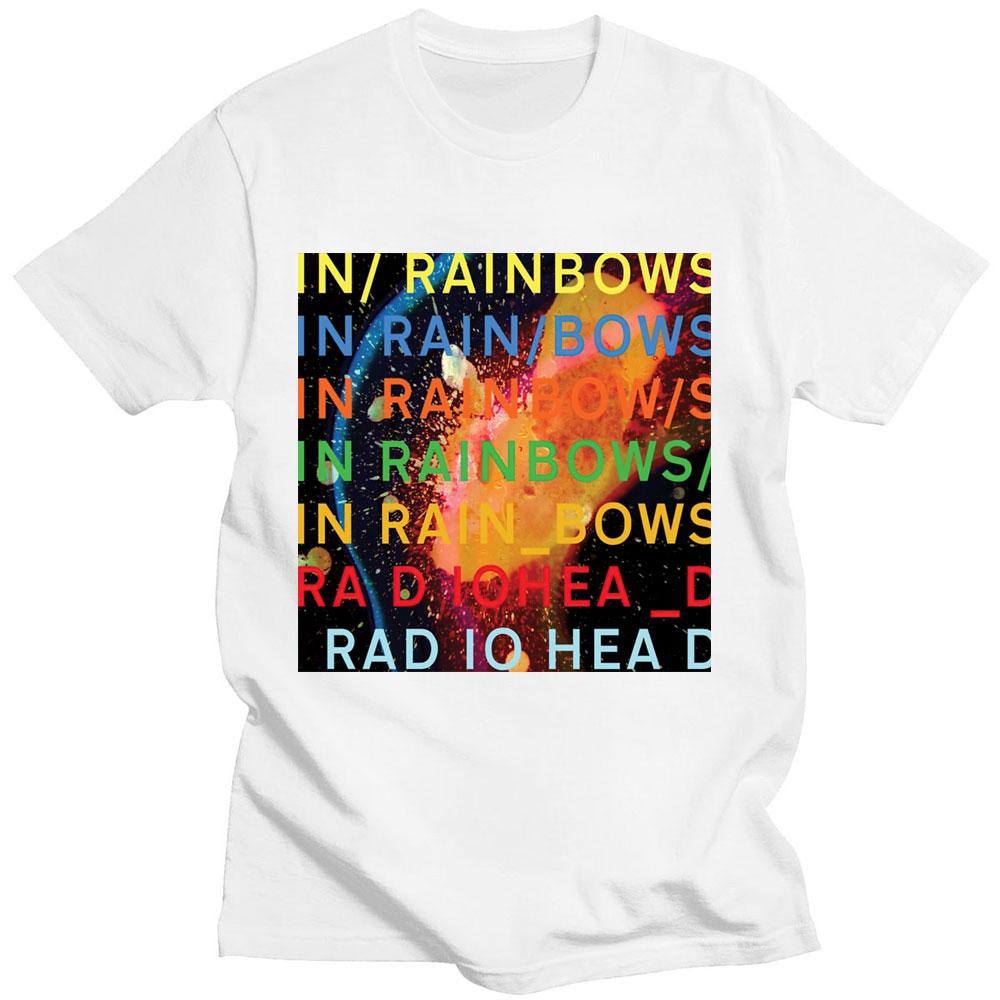 

Футболка с изображением рок-группы Radiohead Music Album In Rainbows, мужская хип-хоп уличная одежда, готическая хлопковая стильная футболка с рисунком XXXXXL