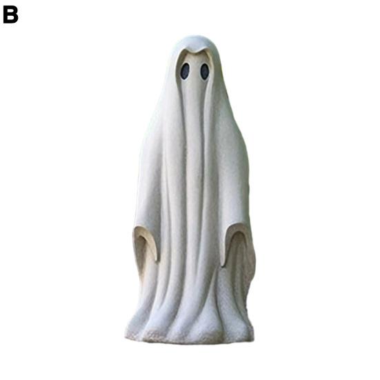 Spooky Ghost Garden Sculpture Halloween Adorable White Ghost Create Atmosphere Fun Decorative