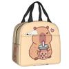 Fiambrera Portátil Personalizada de Capibara para Mujer, Termo Refrigerador Antifugas, Bolsa de Almuerzo Térmica Aislante para Escuela, Niños, Estudiantes