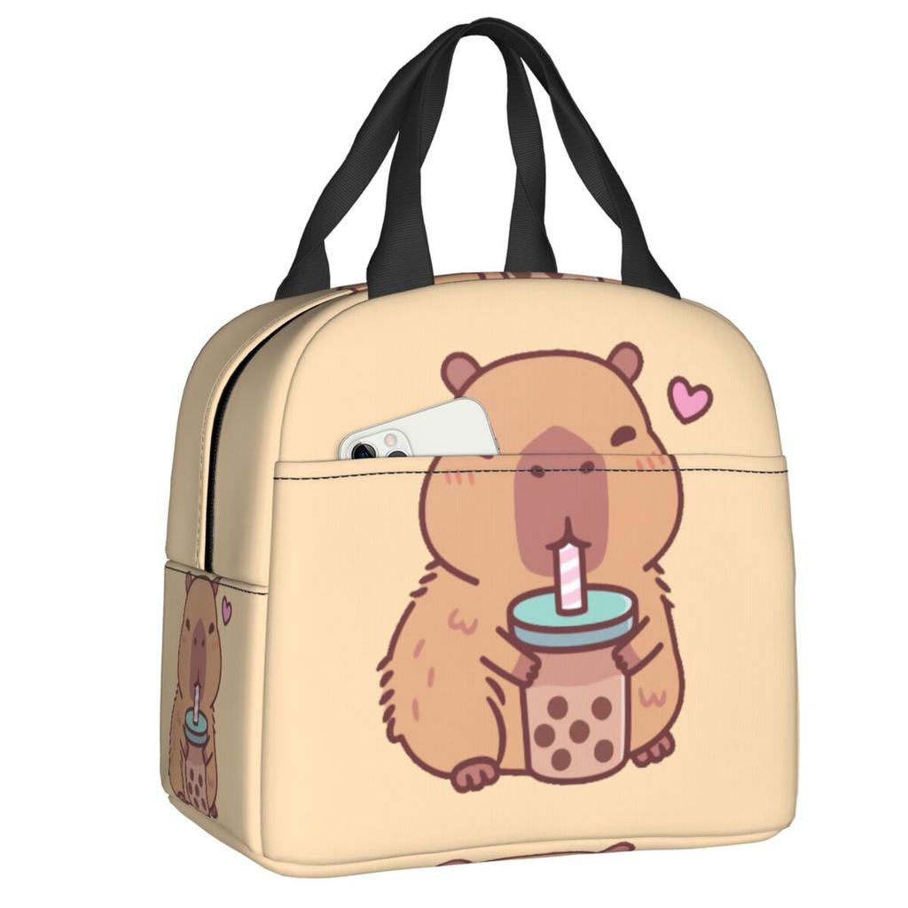 Fiambrera Portátil Personalizada de Capibara para Mujer, Termo Refrigerador Antifugas, Bolsa de Almuerzo Térmica Aislante para Escuela, Niños, Estudiantes