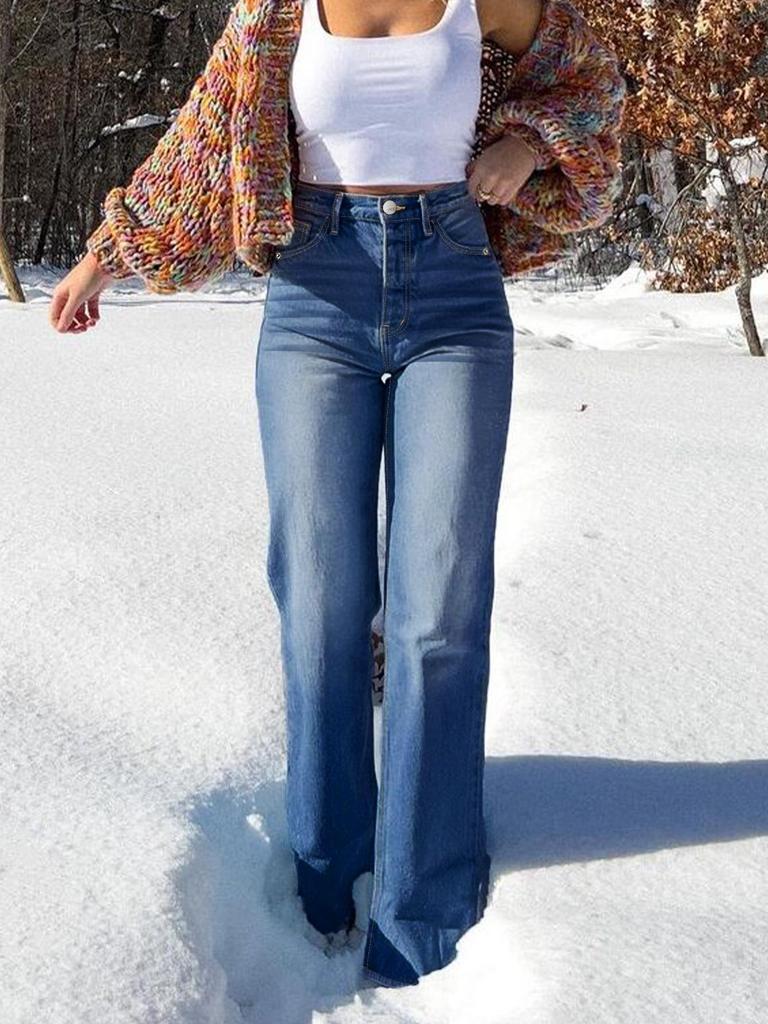 TikTok Hot Seller: Plus Size High Stretch Denim Narrow & Wide Leg Pants for Cross-Border Europe & America, Professional Use Only