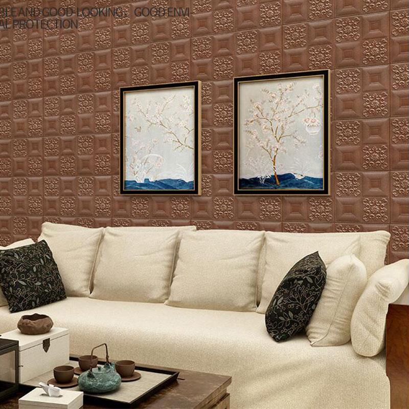 35*35cm 3D Stereo Wall Stickers Self-adhesive Ceiling Decorative Stickers Living Room Bedroom TV Background Waterproof Wallpaper