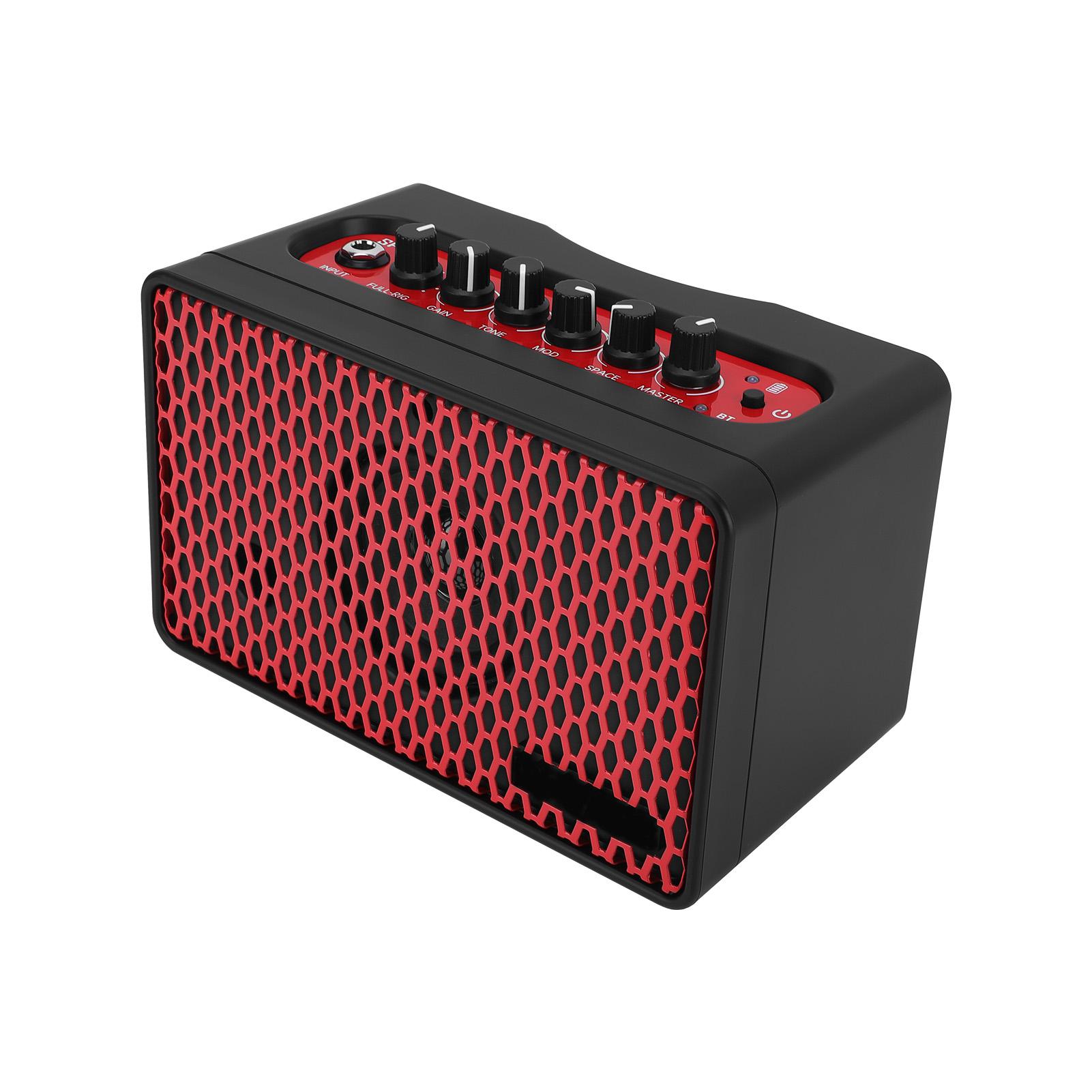 

10W Electric Guitar Amp Speaker Portable Guitar Practice Speaker with 9 Sound 8 Preset 6 Effects for Street Performances Re
