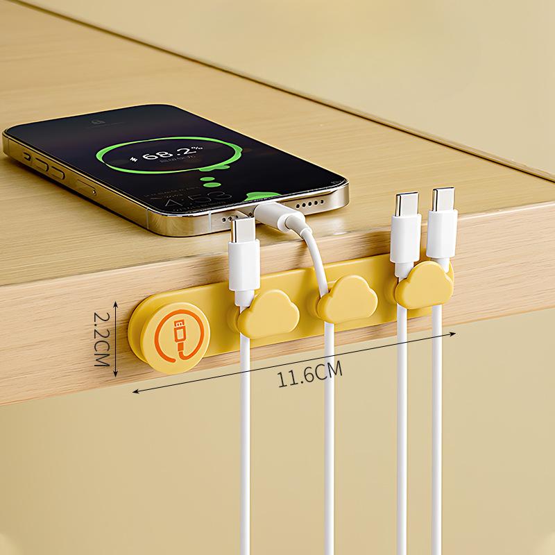 

Хранение кабеля для передачи данных Настольный органайзер для кабеля Зарядный кабель Фиксированный силиконовый кабель для мобильного телефона Карта для наушников Концентратор для сбора кабелей 11.6*2.2cm жёлтый