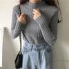 Yousheng Bottoming Shirt Slim Fit Half Turtleneck Long Sleeve Ribbed Knitting Tops Autumn Winter Layering Shirt Casual Office Party Wear