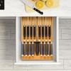 VaeFae Knife Bamboo Knife Organizer Insert for Kitchen Knife Drawer Storage with Knife Sharpener Slot Not In-Drawer Block, (Knives Included)