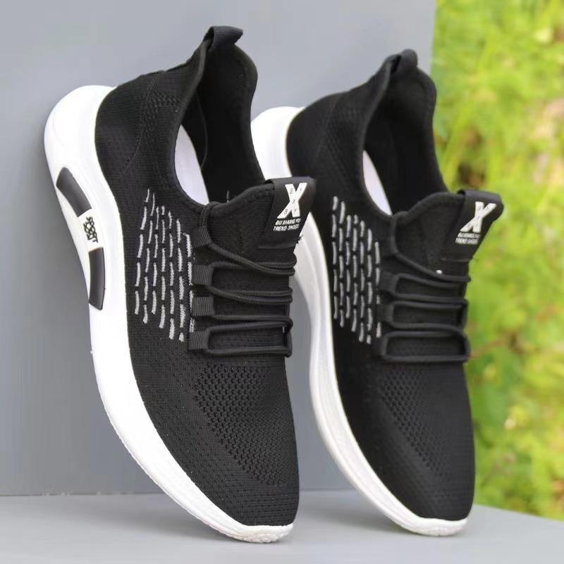 One-pedal men's shoes spring and summer breathable deodorant shoes mesh casual shoes men's non-slip running sports shoes lightweight soft-soled shoes