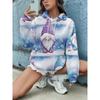 Fashion Women's Hooded Sweater 3D Casual Color Printing Casual Long Sleeve Sweater