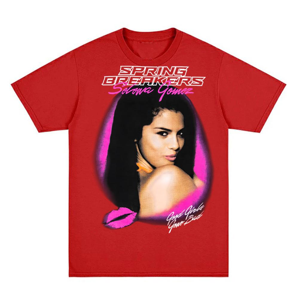 

СЕЛЕНА ГОМЕС Spring Breakers Футболка Мода Лето Повседневная Футболка с круглым вырезом Высокое качество 100% хлопок Удобные топы XXL красный