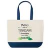 Shopping Bag - PLANETEE - Thank You Unforgettable Tennis Player - Blue Background Graphic Design - Cotton 40x45 Cm - Large Size