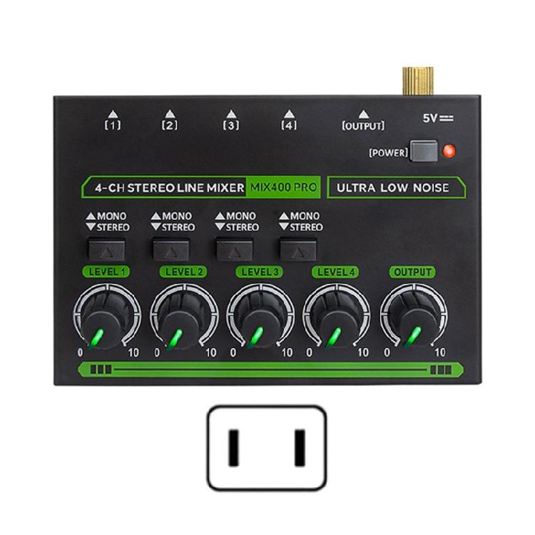 Профессиональный звуковой микшер 4-канальный стерео микшер Конвертеры Низкошумящий звуковой микшер 4 входа 1 выход Светодиодный звуковой микшер
