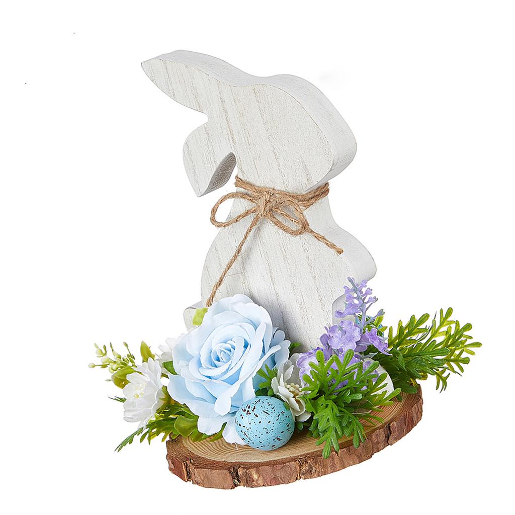 Eco Friendly Easter Rabbit Wood Ornament for Holiday Decoration and Indoor Display