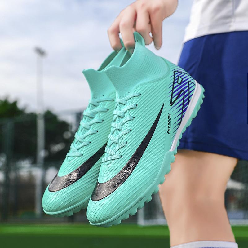 Batch 2025 World Cup C Ronaldo High-top Football Shoes Men's and Women's Youth Spikes Grass Training Shoes