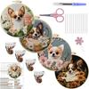 1 Set Dog Embroidery Kit with Patterns Embroidery Frame Fabric Material Package Scissors Needle Threader DIY Craft Kits