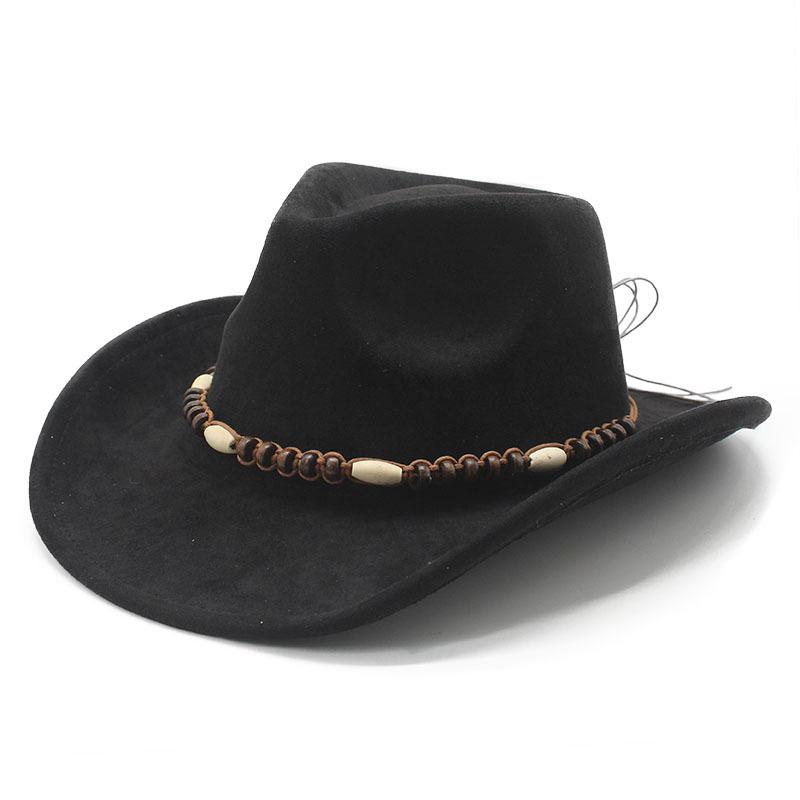 Bohemian Minority Suede Hat Belt Couple Hat Western Cowboy Top Hat