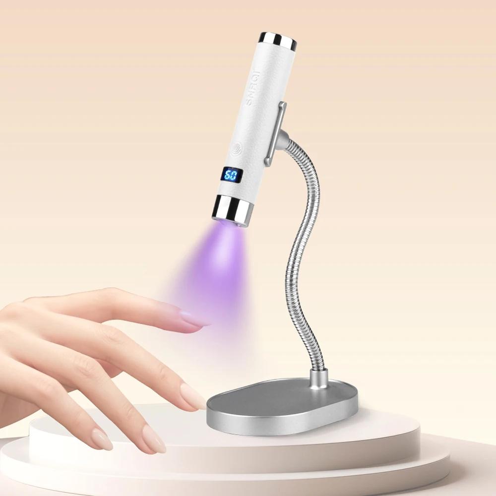 Smart Touch Nail Lamp with Stand - UV LED Light for Gel Polish Curing, Portable Nail Art Dryer with Sticker & Diamond Setting