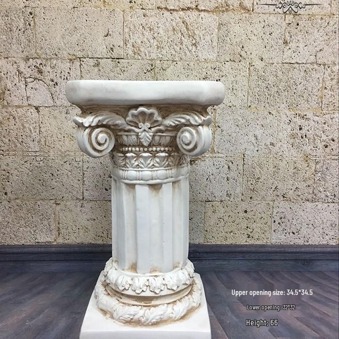 Wedding Gold Roman Column Flower Stand – European Stripe Trophy Fiberglass Décor