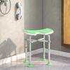 Shower Stool, Adjustable Height 39-51.5 cm, Suction Cup Support Bar, Suction Cup Pads, Green