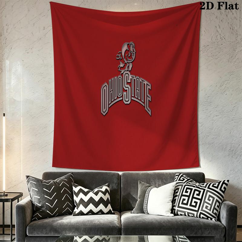 Ohio State University Buckeyes Logo Print Tapestry Background Cloth Fashion Print Background Cloth Homestay Soft Decoration Tapestry