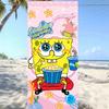 Spongebob Squarepants Cartoon Microfiber Printed Beach Towel Mountaineering Yoga Beach Swimming Running Absorbent Towel