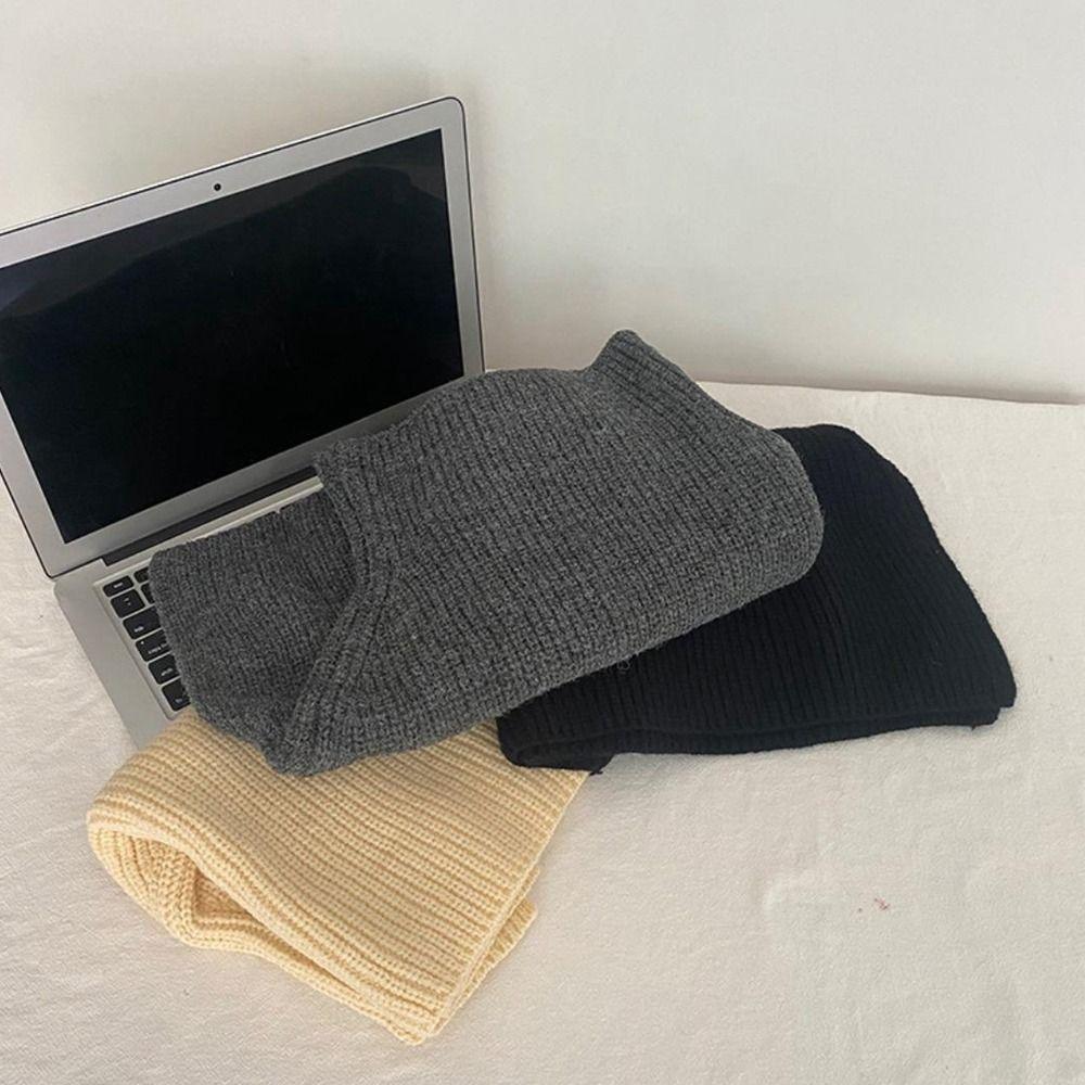 High Collar Women Scarf Accessories Solid Color Wraps Knitted Cape Knitted Shawl Female Wool Scarf