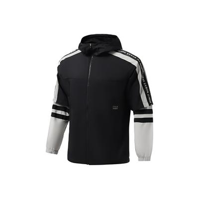 Li Ning Fitness Series Lässige Atmungsaktive Lockere Sportliche Kapuzen-Windjacke Herren Oberbekleidung Schwarz AFDR355-1