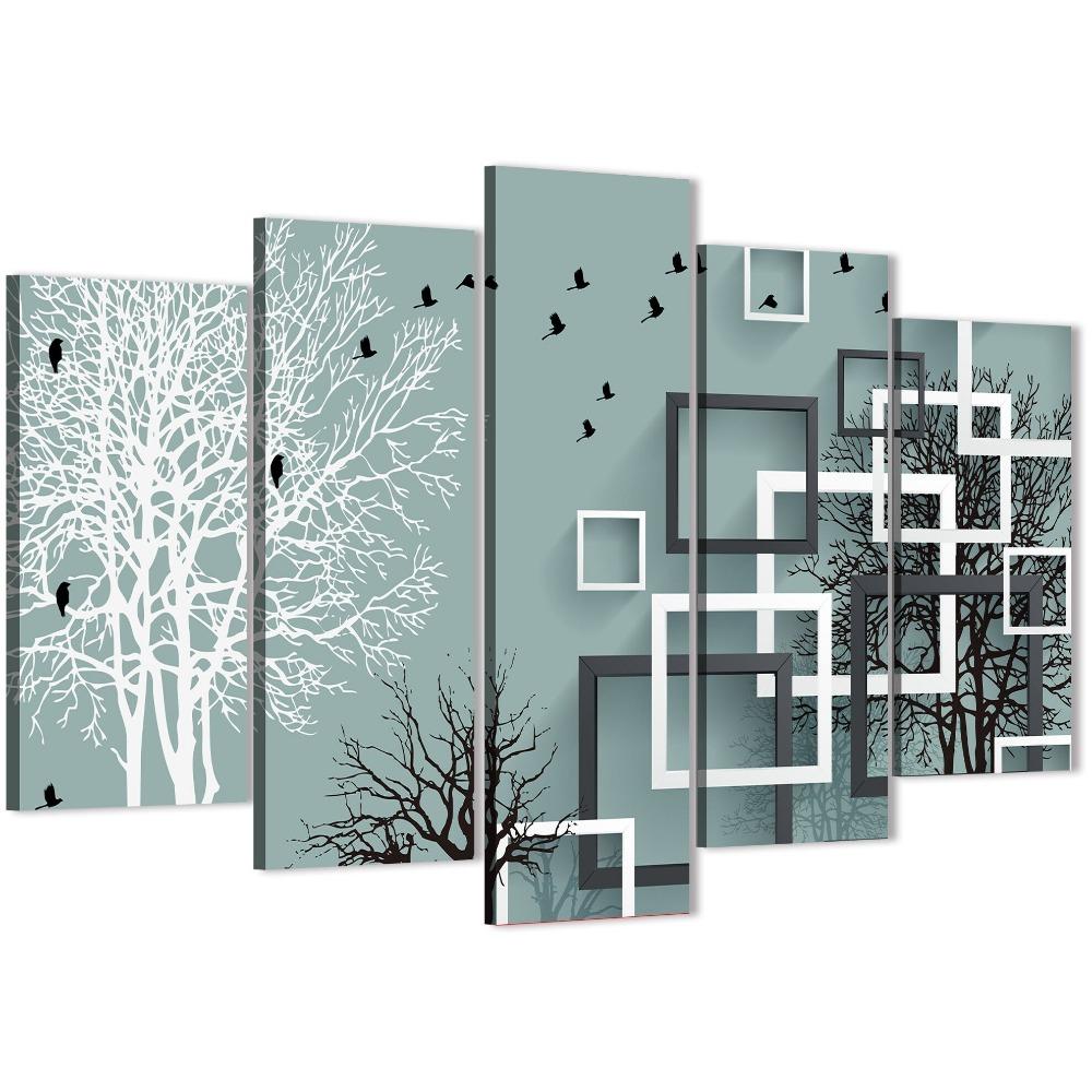 5 Piece Set Geometric Abstract Wall Decoration Canvas Painting Artwork, Family Living Room Decoration