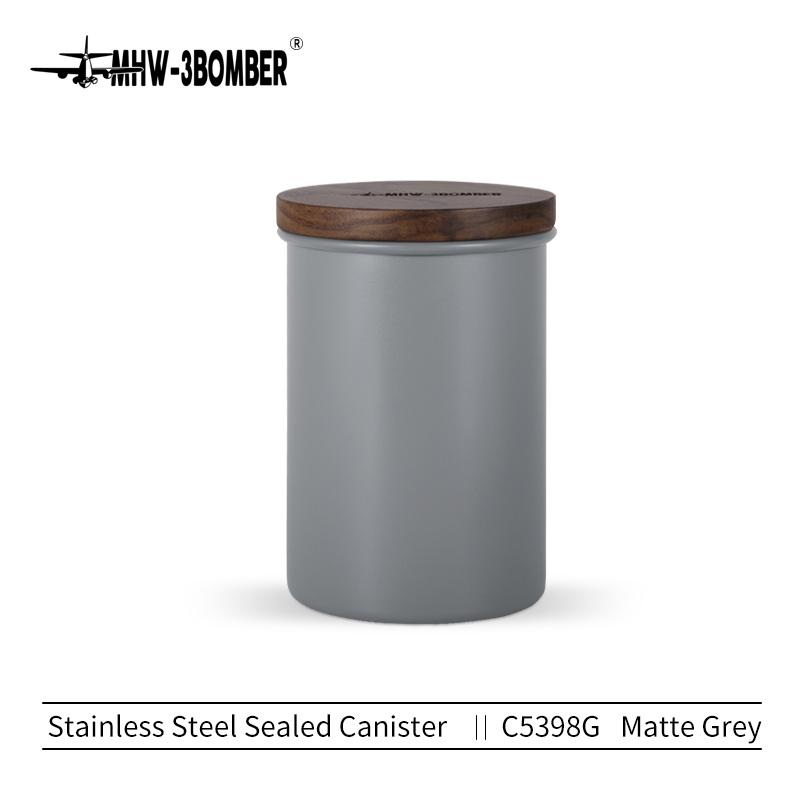MHW-3BOMBER 500ML Airtight Stainless Steel Coffee Bean Storage Container Home Storage Canister 8g Measuring Spoon Kitchen Tools