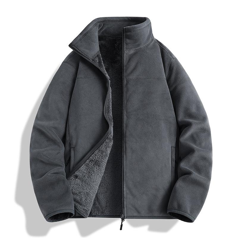 Autumn and Winter Fleece Jackets for Men, Fleece Thickened Coats for Couples, Polar Fleece Outdoor Camping Jackets