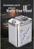 Portable 304 Stainless Steel Fuel Can - 30L/25L, Thickened for Oil, Gasoline, Diesel, Car Spare Tank