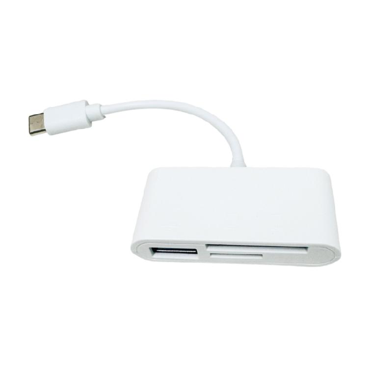 

3-в-1 Кардрідер USB C для карток TF-карток Адаптер з USB-портом для аксесуарів камери, телефону, ноутбука 1 білий