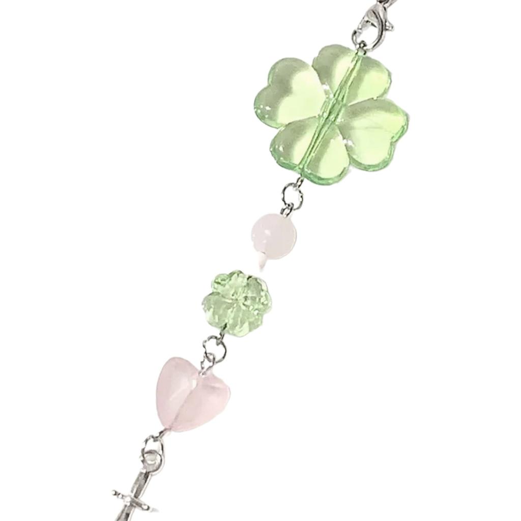 Cute Bowknot Heart Bead Keychain Pendant Bag Phone Pendant Women Backpack Handbag Charm Lovely Hanging Decoration