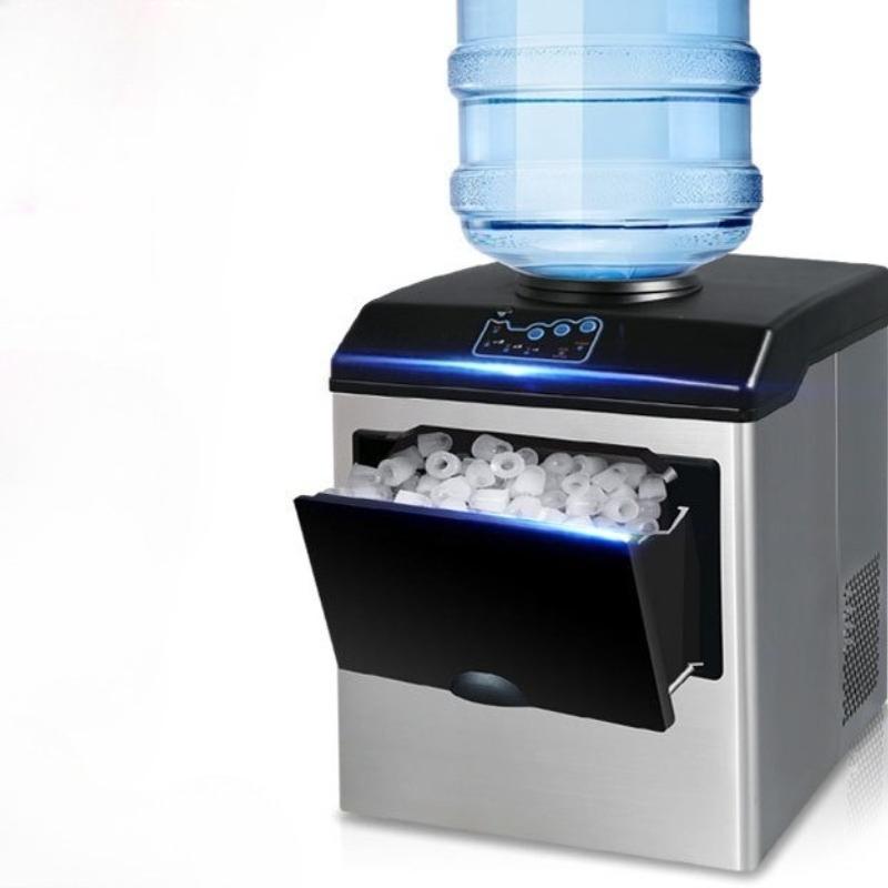 220V Ice Maker Commercial Small Bucket Water Round Ice Milk Tea Shop Household Multifunctional Ice Making Machine