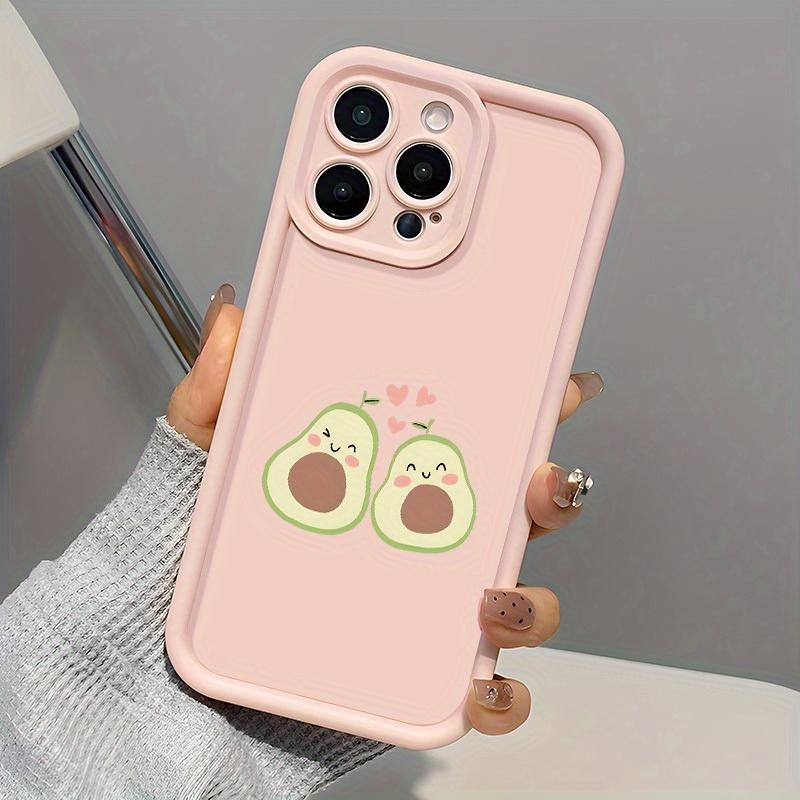 Cute avocado pattern phone case suitable for iPhone 17 16 15 14 13 12 11 Pro/Max/Plus anti drop and shockproof back cover