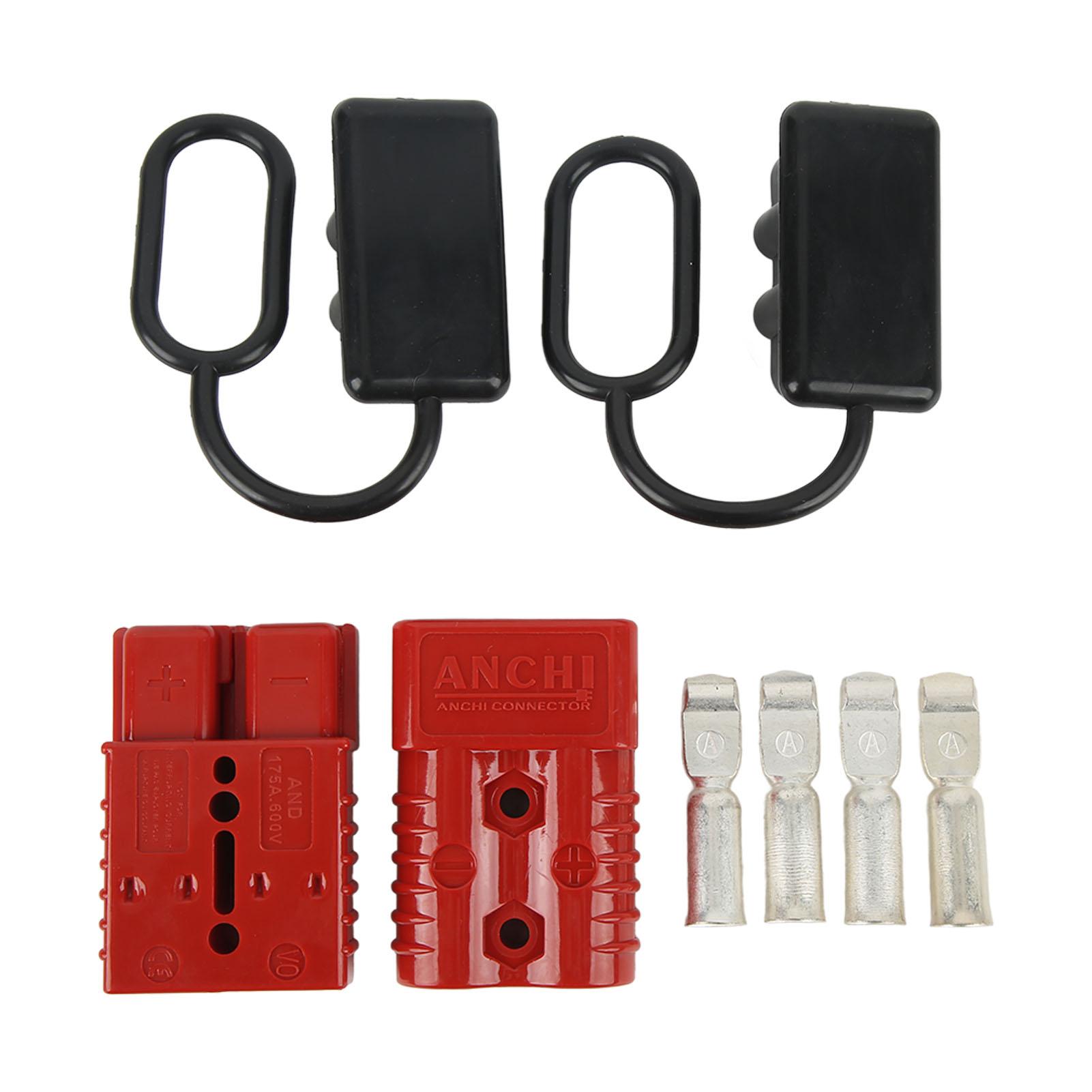 

175A 10AWG Battery Power Connector Quick Connect Disconnect Plug with Dust Cover for Winch Trailer