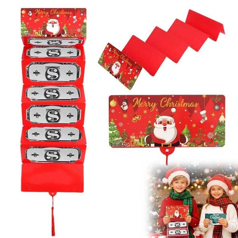 For Cash For Xmas Christmas Money Envelope 2Pcs, Money Holder With 10 Slots, Surprise Card Holder