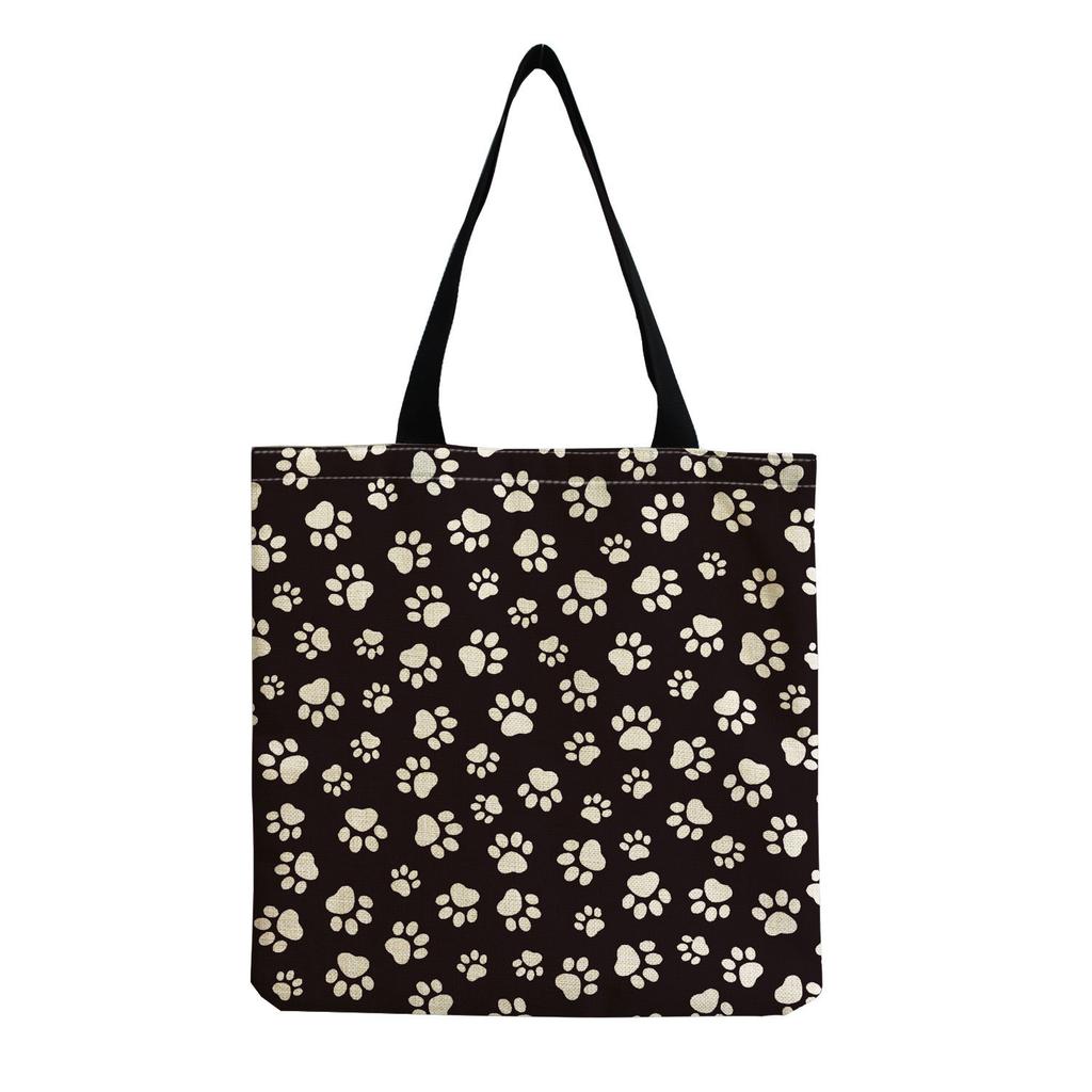 Women Vintage Linen Tote Bag - Large Capacity Print Shoulder Handbag for Casual & Grocery Shopping KTB