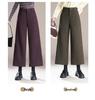 Women's High-Waisted Wool Wide-Leg Pants - Warm, Versatile, Fashionable Straight-Leg, Cropped for Autumn/Winter 2025.