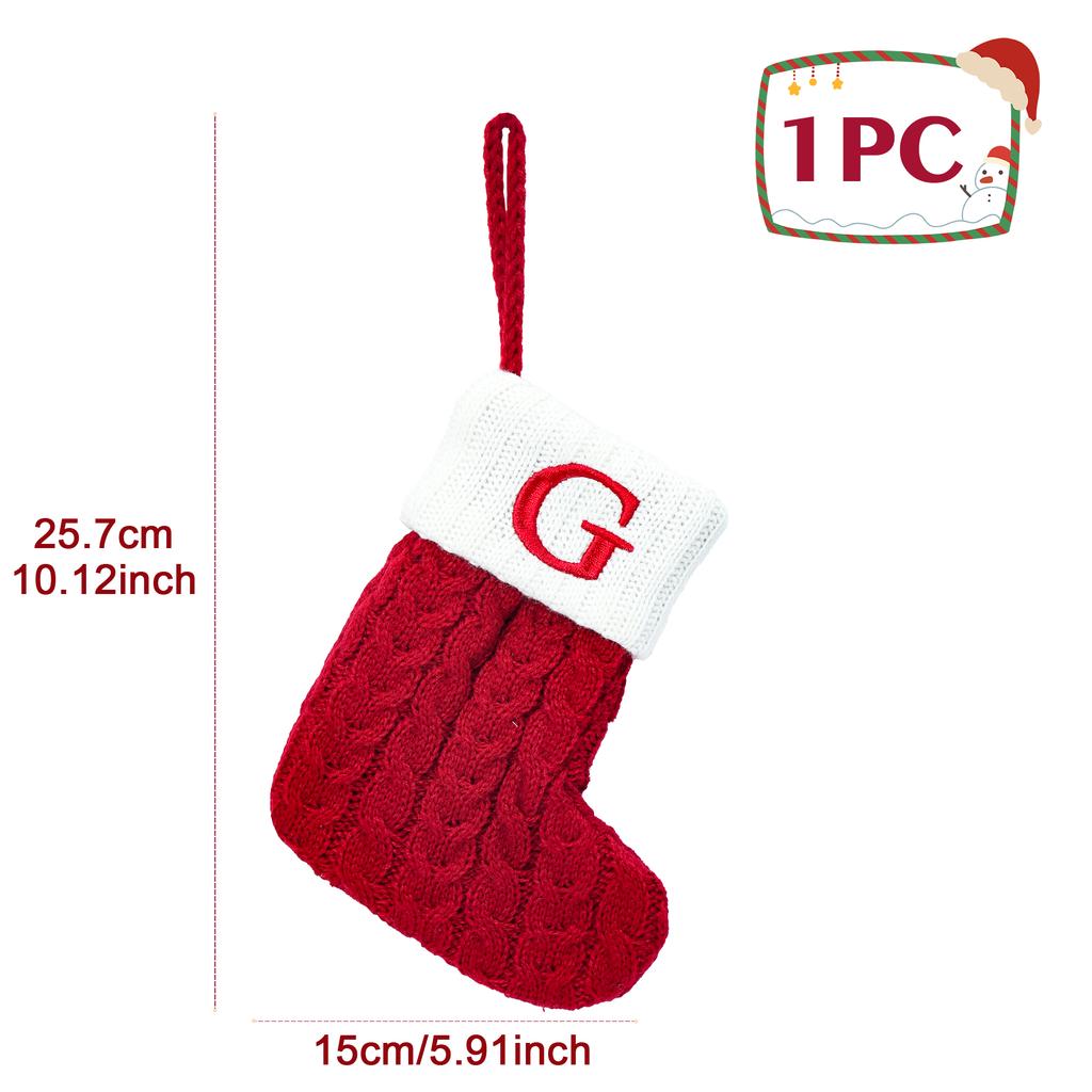 Christmas Socks Knitting Snowflake Letter Stocking Christmas Decoration 2025 For Home Xmas Tree Ornament Gift Navidad Natal 2026