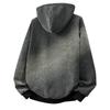 2025 Men's Trendy Striped Grey Cardigan Hoodie Jacket with Hat - American Street Style for Spring/Autumn