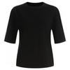 Shop   Women Tencel Mono Round Neck ShorT Sleeve KniT T shirT Black Frb Wkn 1215