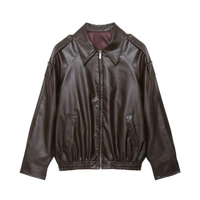 European & American Women's Faux Leather Pilot Jacket