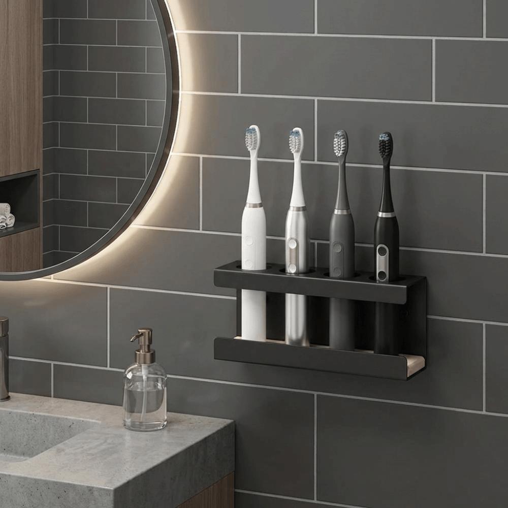 Support de brosse à dents électrique en plastique Étagère de rangement peu encombrante Organisateur de salle de bain pour salle de bain